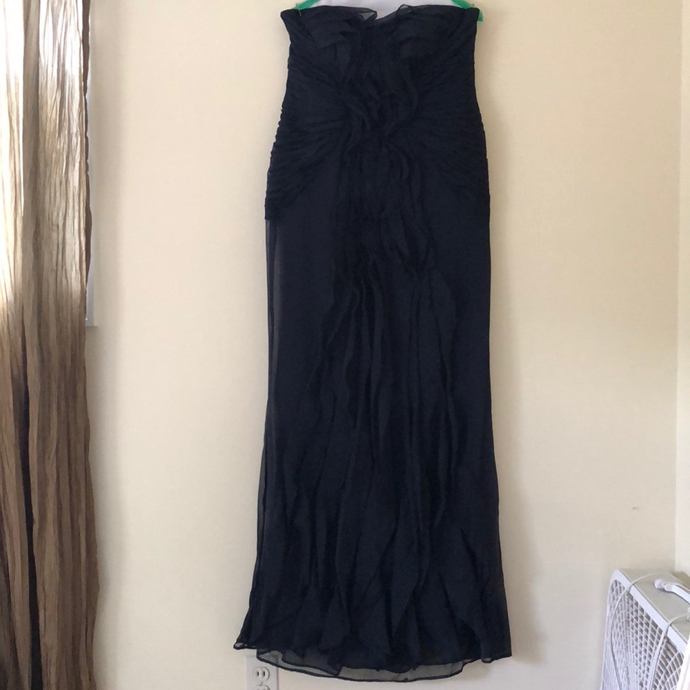 Navy blue strapless dress